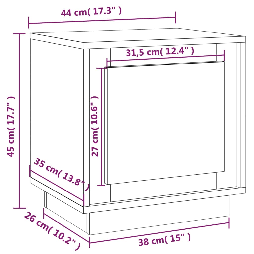 vidaXL Nachttisch Schwarz 44x35x45 cm Holzwerkstoff