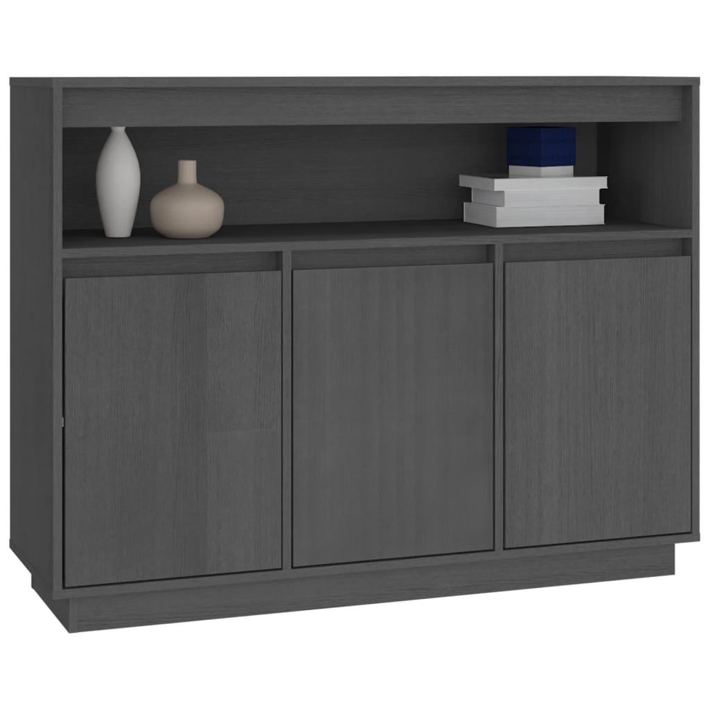 vidaXL Sideboard Grau 104,5x34x80 cm Massivholz Kiefer