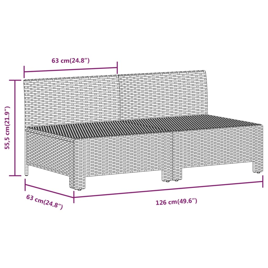 vidaXL 7-tlg. Garten-Lounge-Set mit Kissen Grau Poly Rattan