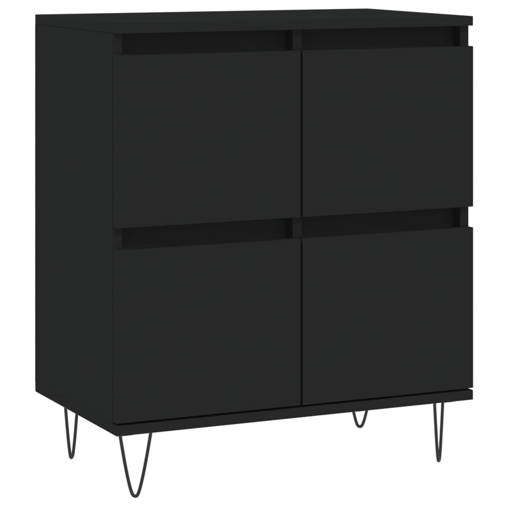 vidaXL Sideboards 2 Stk. Schwarz Holzwerkstoff