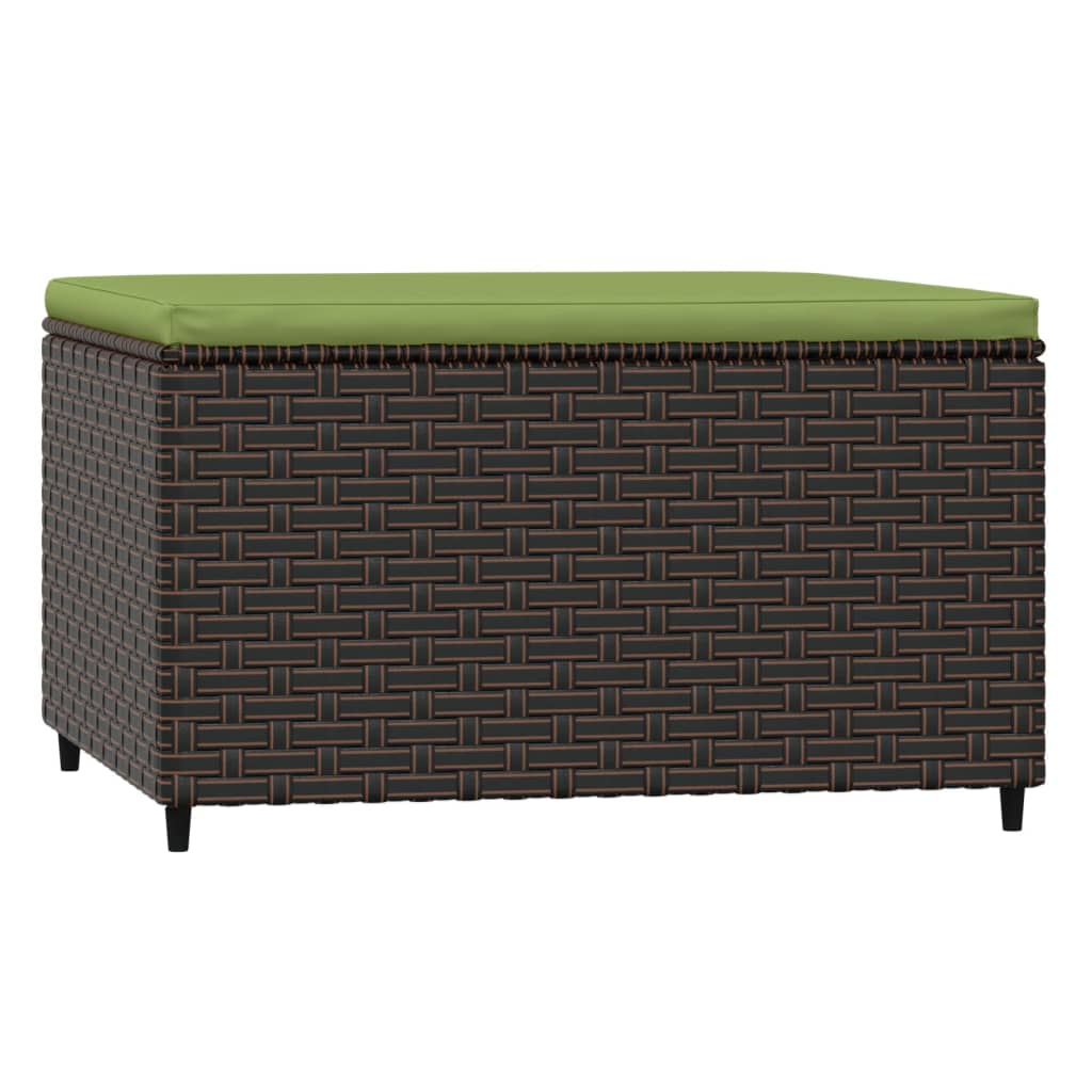 vidaXL Gartenhocker mit Kissen Braun Poly Rattan