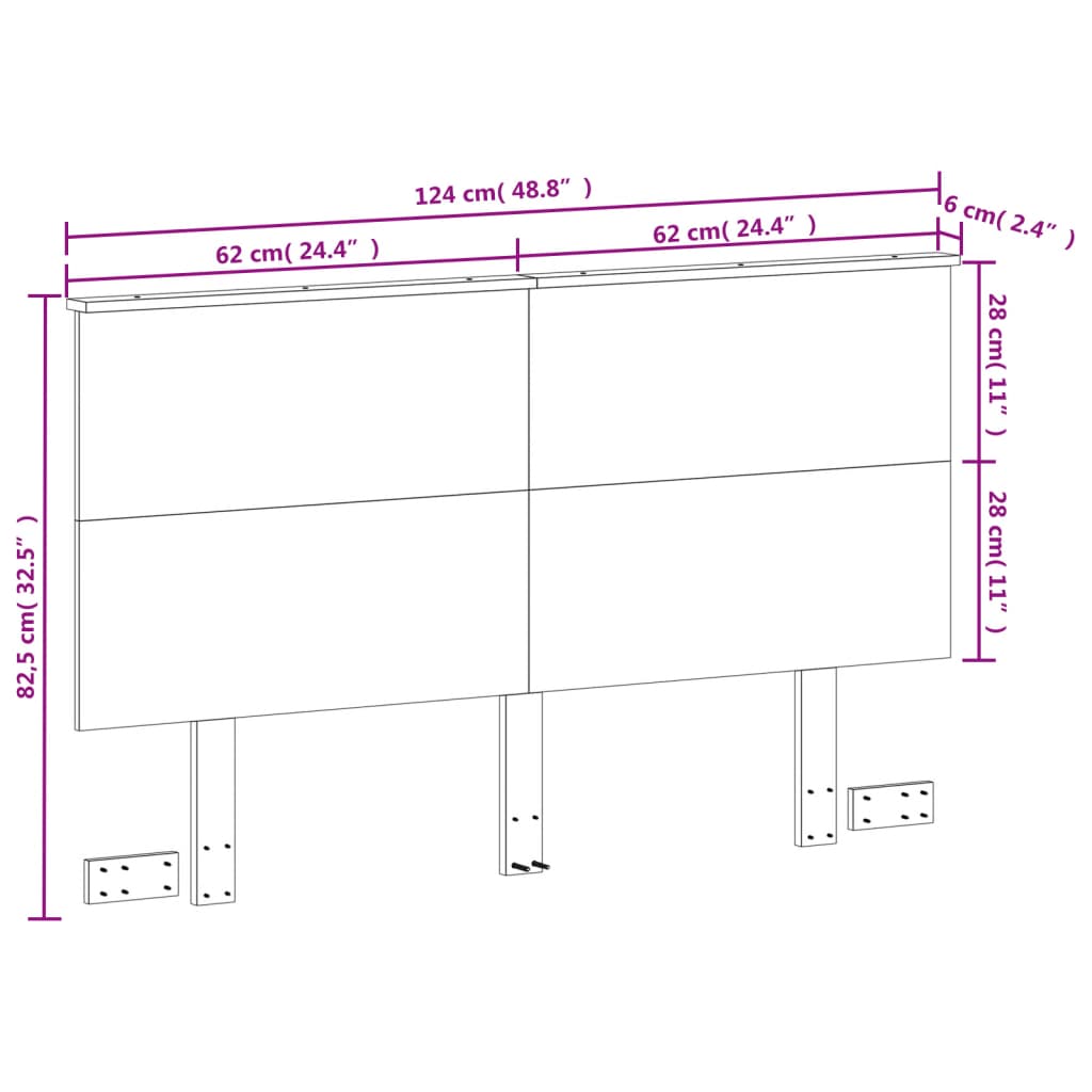 vidaXL Kopfteil Wachsbraun 120 cm Massivholz Kiefer