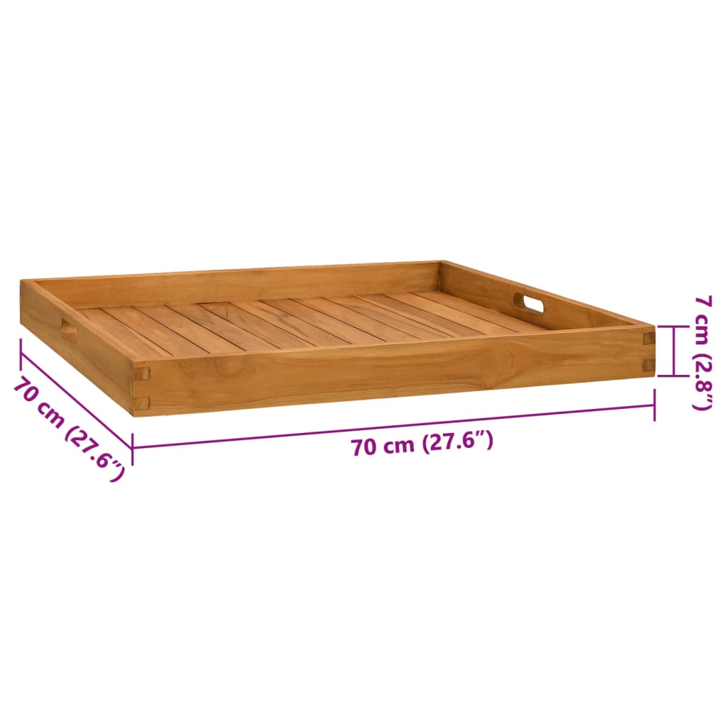 vidaXL Serviertablett 70x70 cm Massivholz Teak