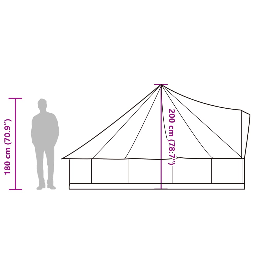 vidaXL Tipi-Familienzelt 6 Personen Grün Wasserdicht