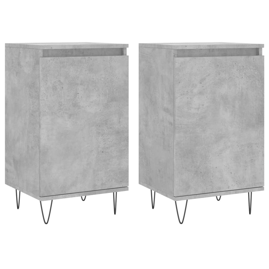 vidaXL Sideboards 2 Stk. Betongrau 40x35x70 cm Holzwerkstoff