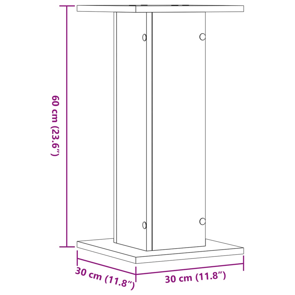 vidaXL Lautsprecherständer 2 Stk. Betongrau 30x30x60 cm Holzwerkstoff