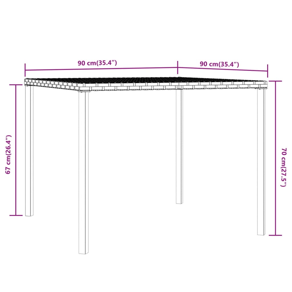 vidaXL 2-tlg. Garten-Essgruppe mit Kissen Grau Poly Rattan