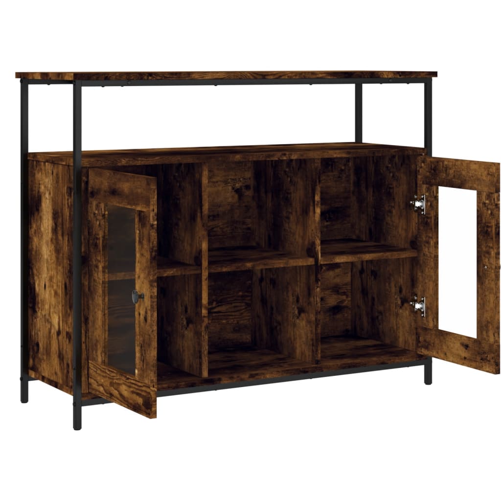 vidaXL Sideboard Räuchereiche 100x35x80 cm Holzwerkstoff