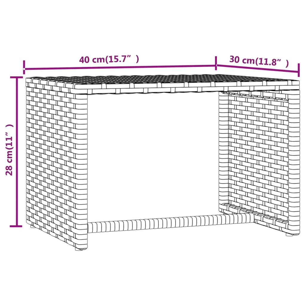 vidaXL Sonnenliege 1 Stk. mit Tisch Grau Poly Rattan