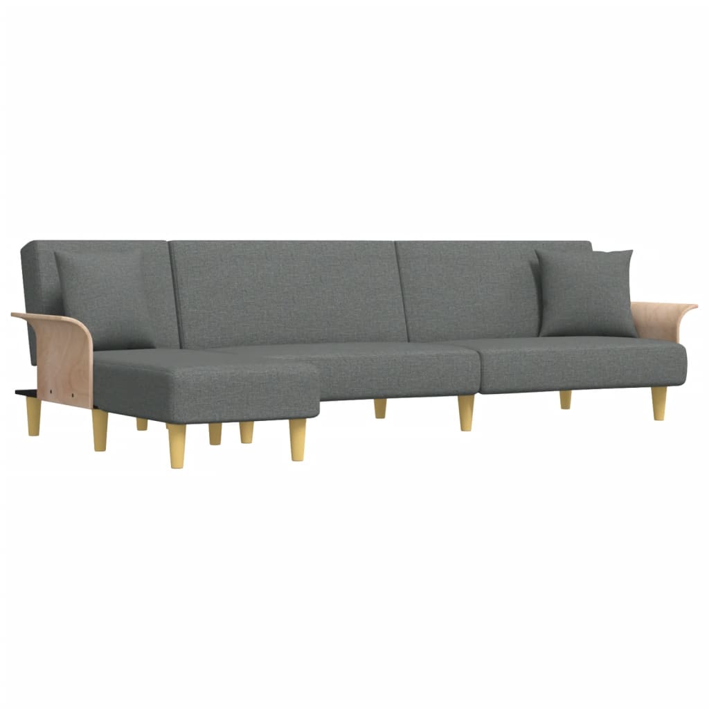 vidaXL Schlafsofa in L-Form Dunkelgrau 279x140x70 cm Stoff