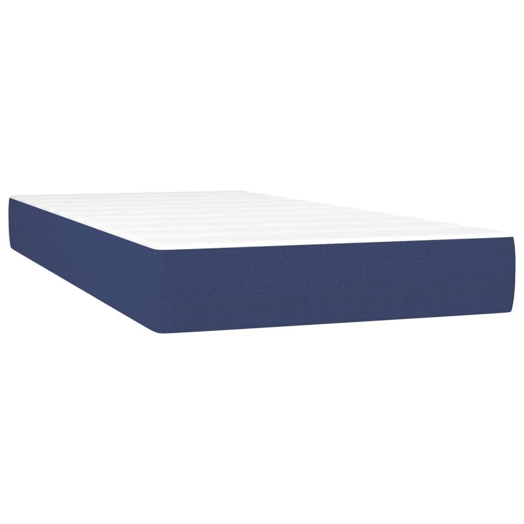 vidaXL Boxspringbett mit Matratze & LED Blau 90x190 cm Stoff