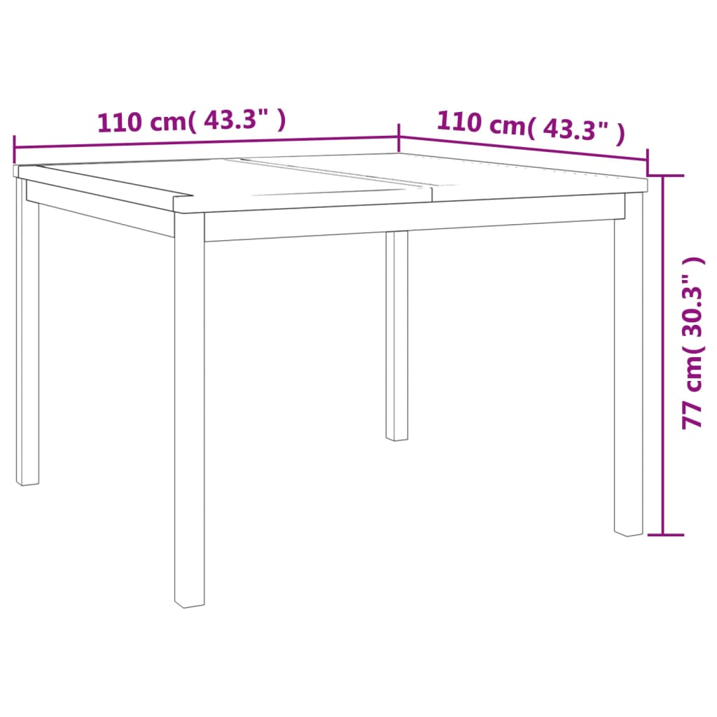 vidaXL 3-tlg. Garten-Essgruppe Massivholz Teak