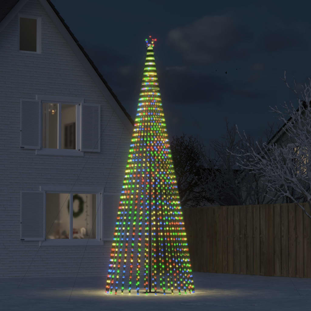 vidaXL Weihnachtsbaum Kegelform 1544 LEDs Mehrfarbig 500 cm