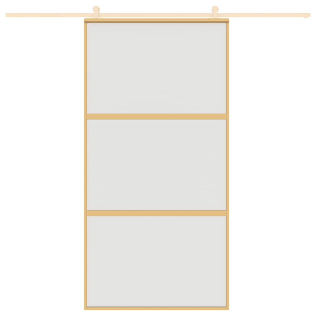 vidaXL Schiebetür Golden 102,5x205 cm Matt ESG-Glas und Aluminium