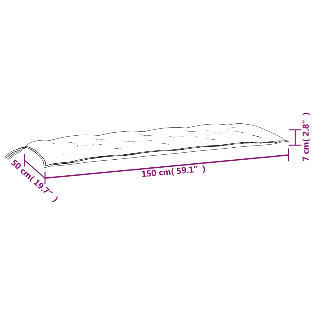 vidaXL Gartenbank-Auflagen 2 Stk. Rosa 150x50x7 cm Stoff