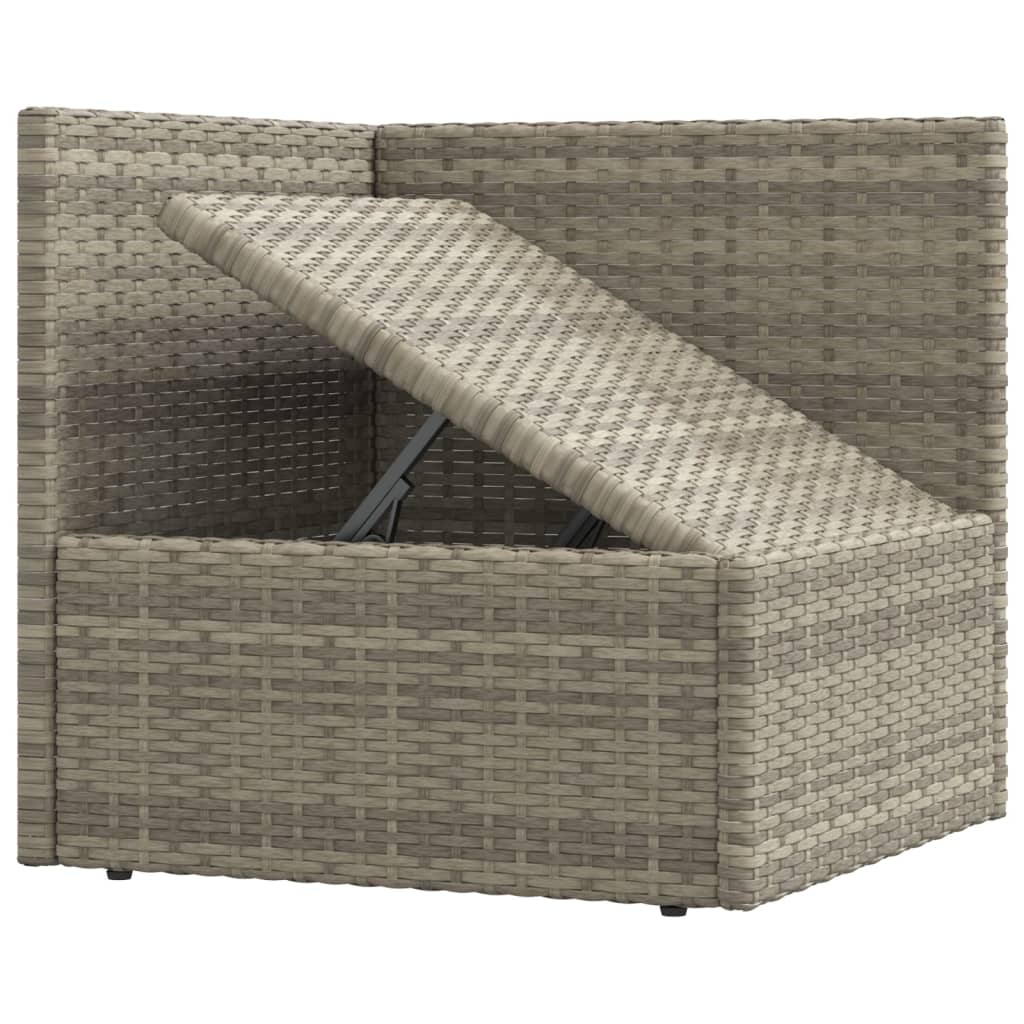 vidaXL 8-tlg. Garten-Lounge-Set mit Kissen Grau Poly Rattan