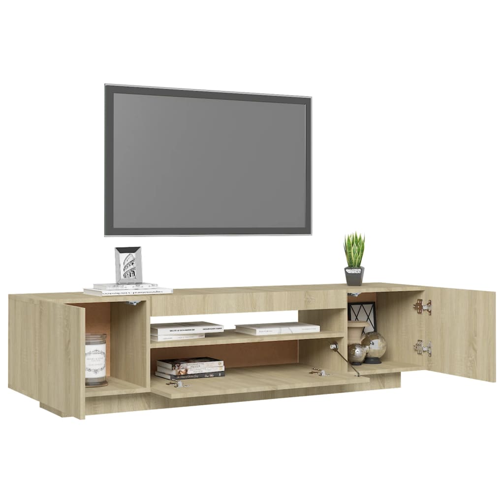 vidaXL TV-Schrank mit LED-Leuchten Sonoma-Eiche 160x35x40 cm