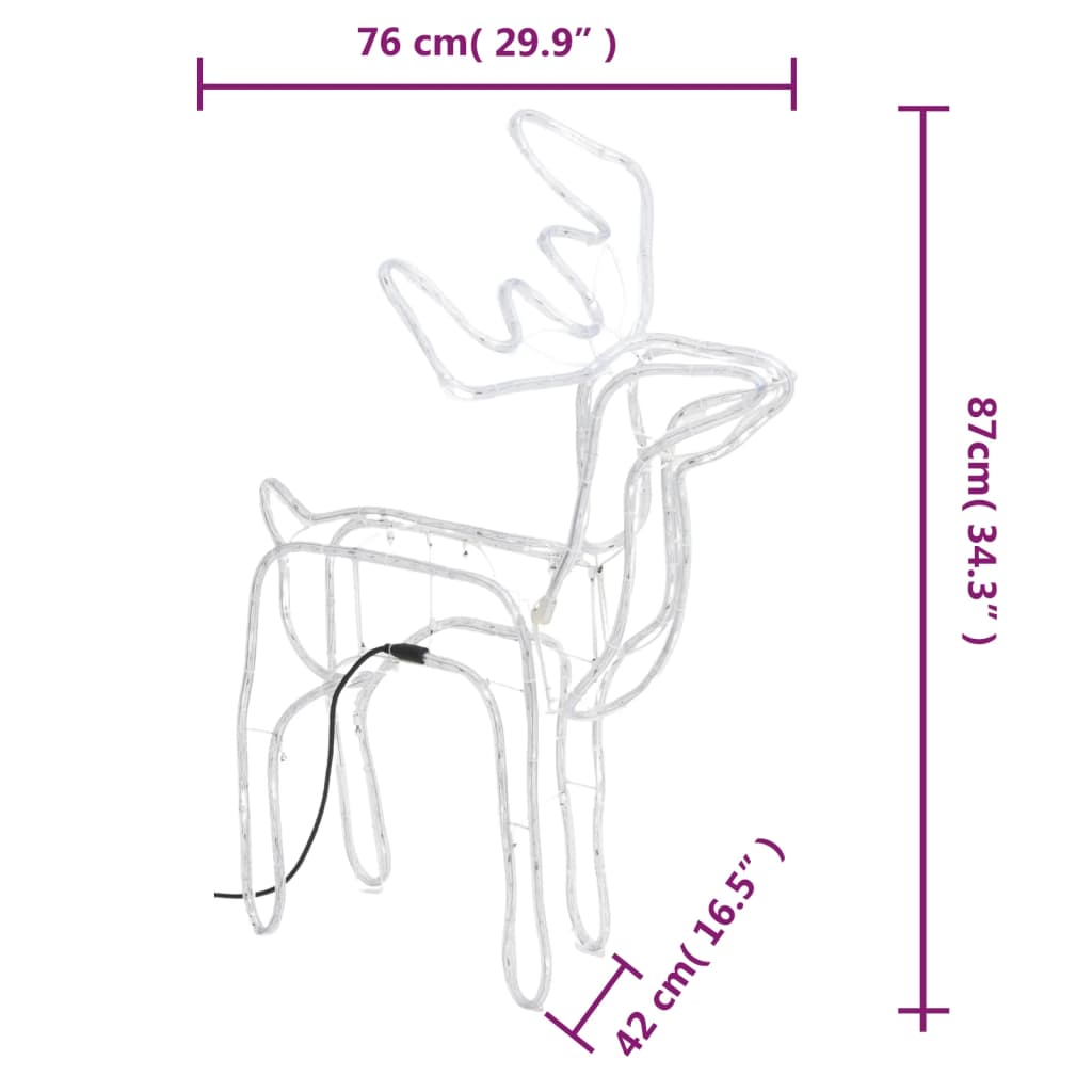 vidaXL LED-Silhouette Rentier Kaltweiß 76x42x87 cm