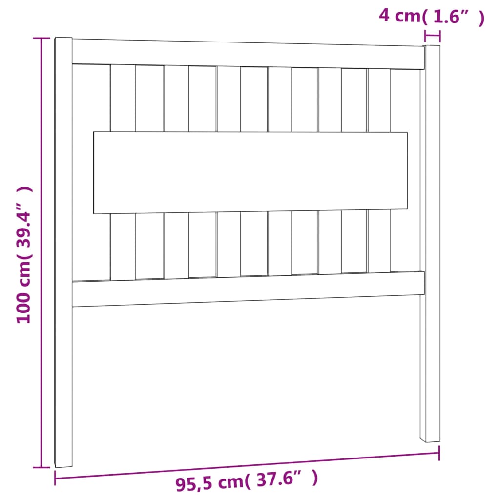 vidaXL Kopfteil Honigbraun 95,5x4x100 cm Massivholz Kiefer