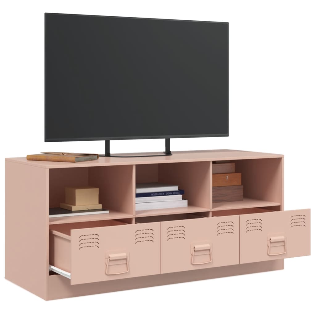 vidaXL TV-Schrank Rosa 99x39x44 cm Stahl