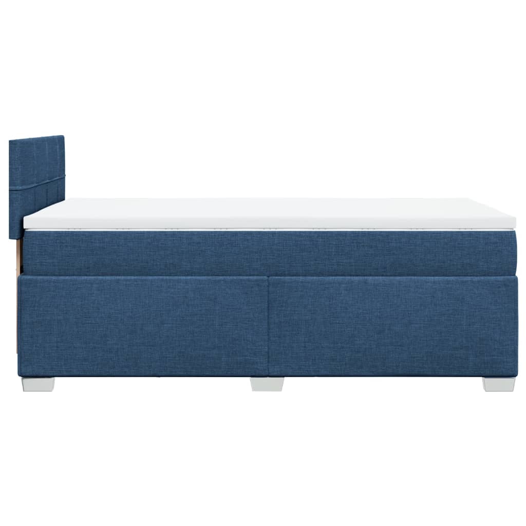 vidaXL Boxspringbett mit Matratze Blau 100x200 cm Stoff