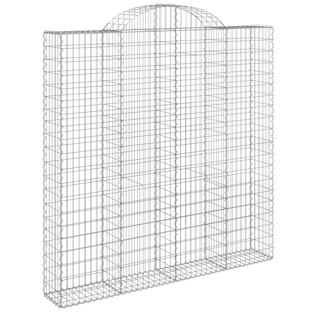 vidaXL Gabionen mit Hochbogen 3 Stk. 200x30x200/220cm Verzinktes Eisen