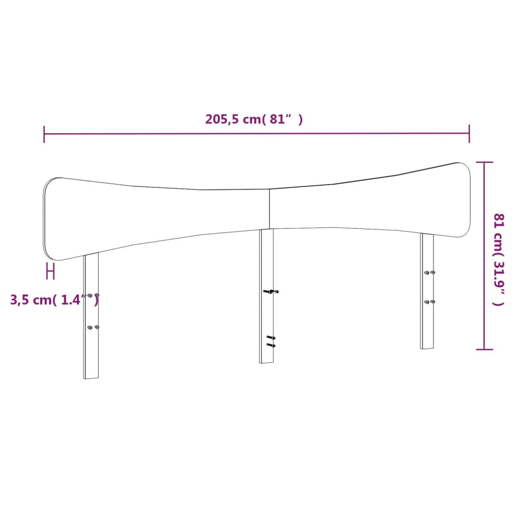 vidaXL Kopfteil Weiß 200 cm Massivholz Kiefer