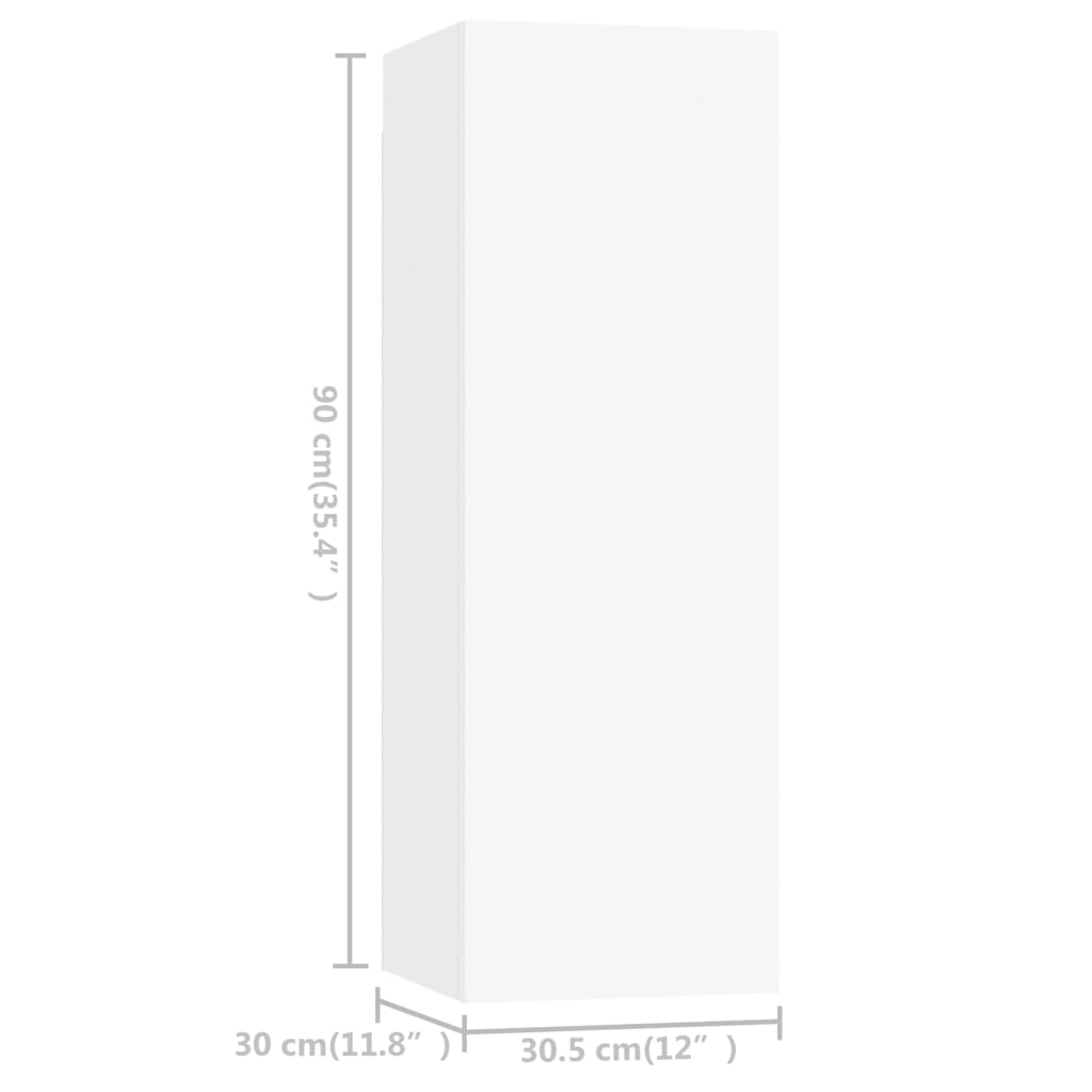 vidaXL 4-tlg. TV-Schrank-Set Weiß Holzwerkstoff