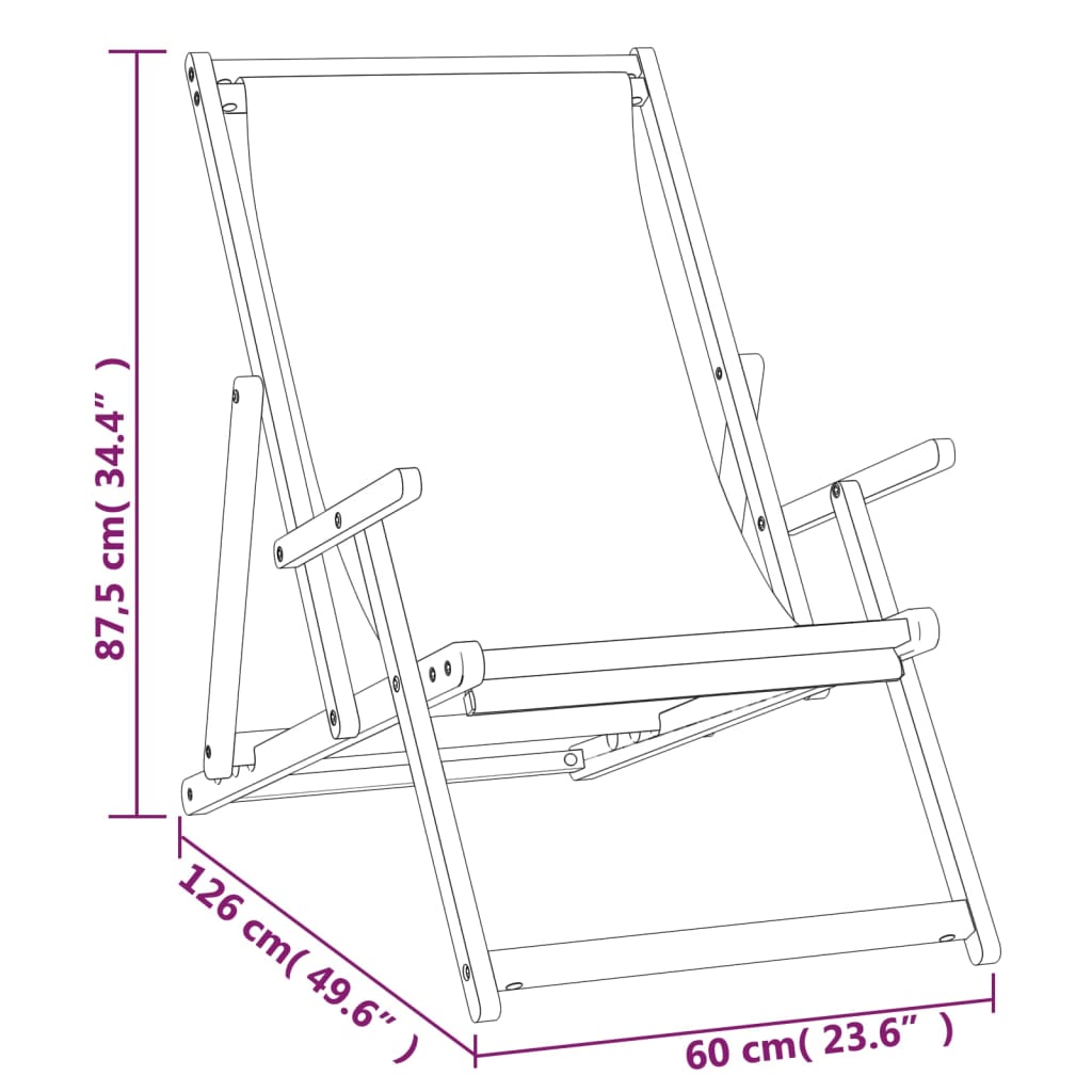 vidaXL Strandstuhl Klappbar Massivholz Teak Blau