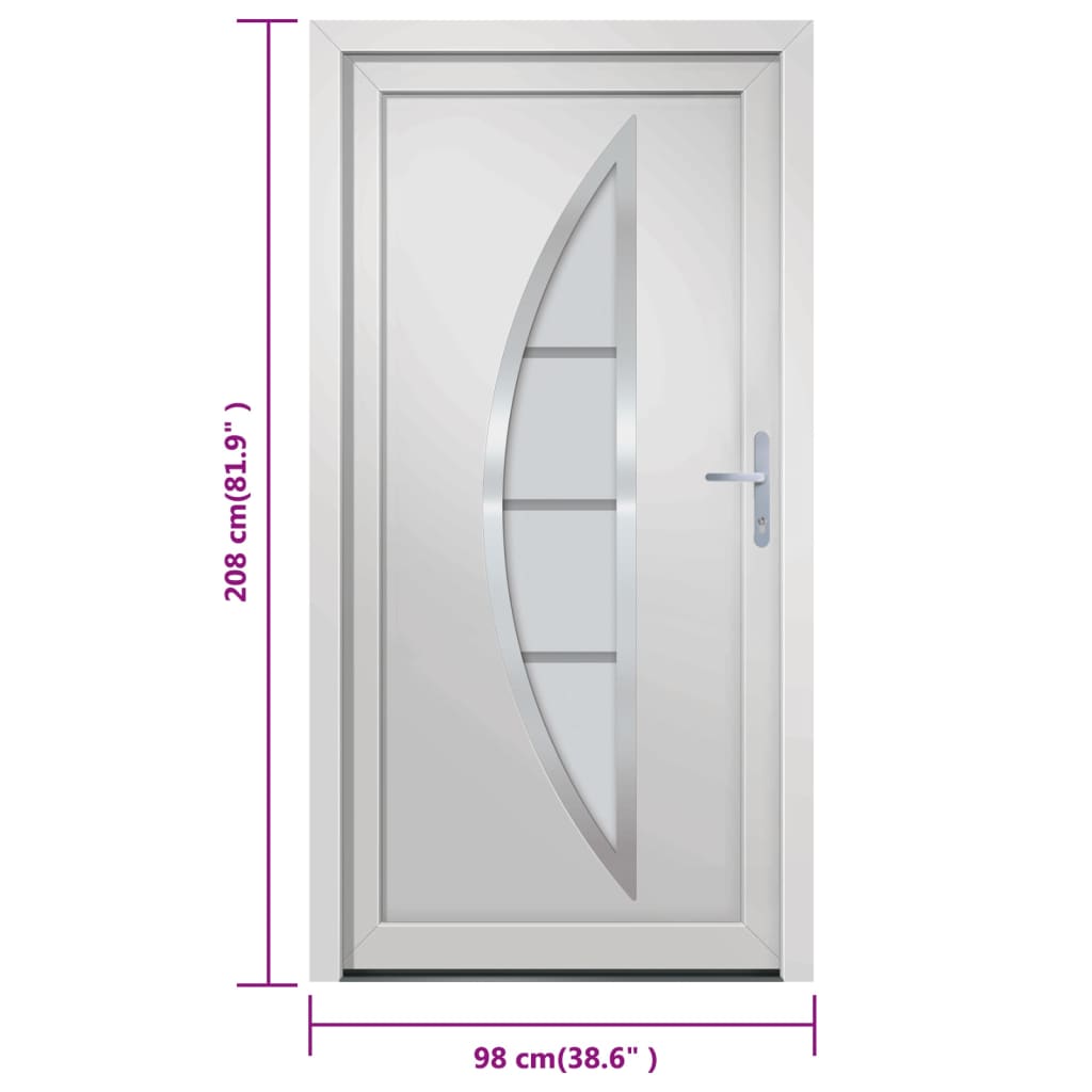 vidaXL Haustür Weiß 98x208 cm PVC