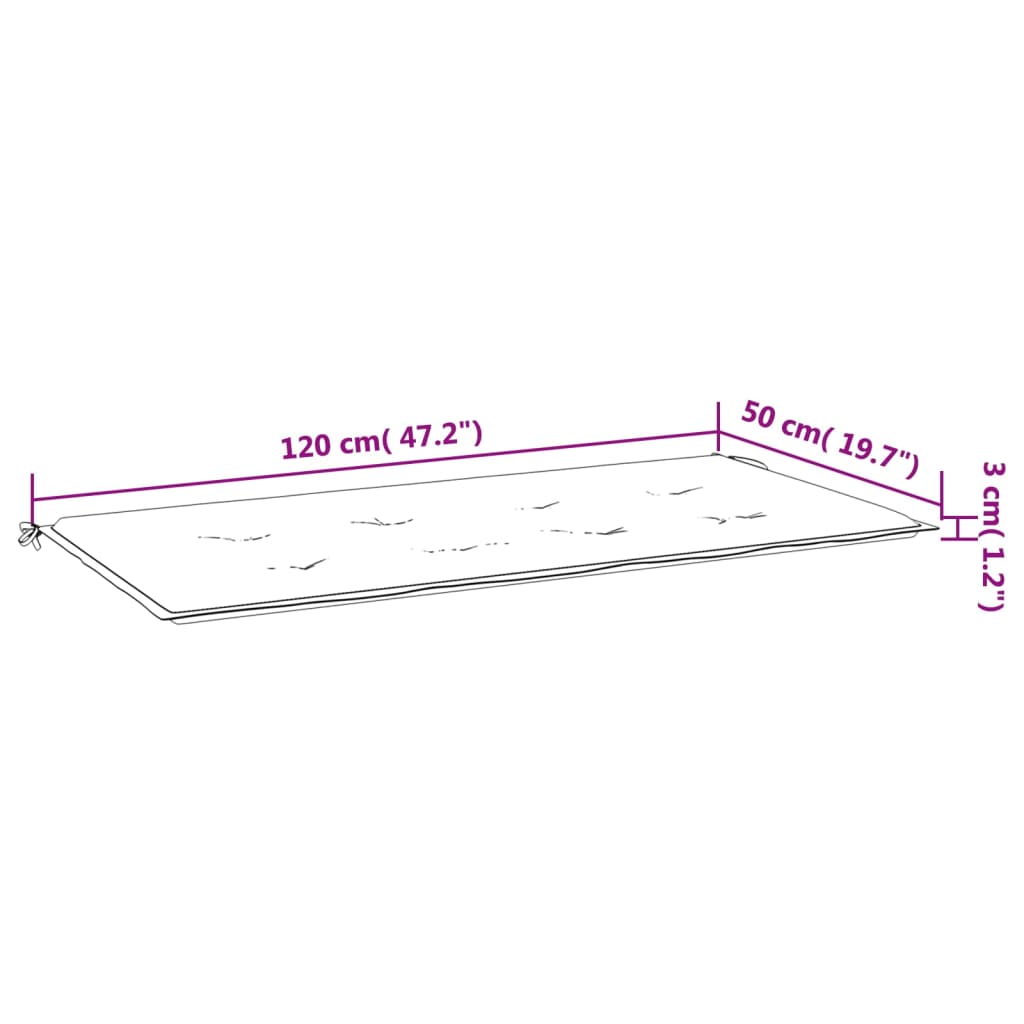 vidaXL Gartenbank-Auflage Blau&Weiß Gestreift 120x50x3 Oxford-Gewebe