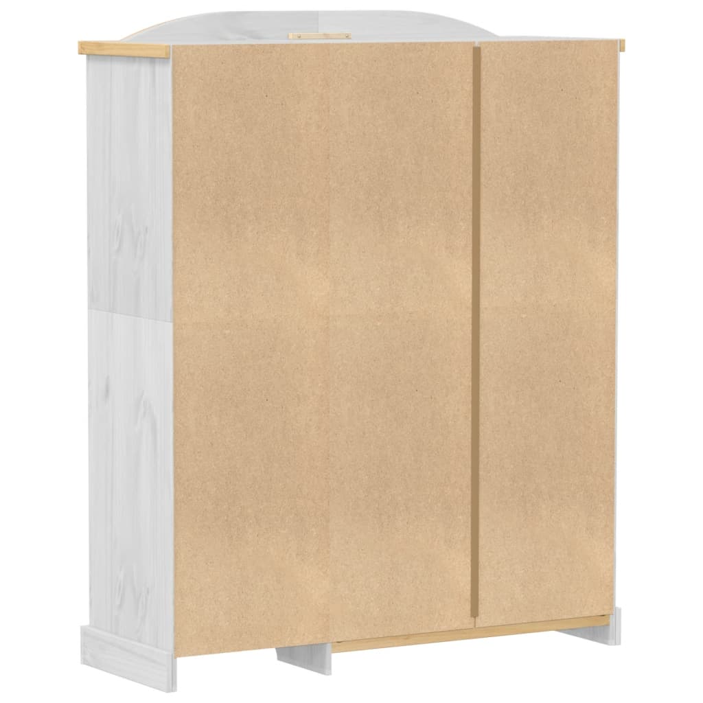 vidaXL Kleiderschrank Corona Weiß 151,5x52x186 cm Massivholz Kiefer