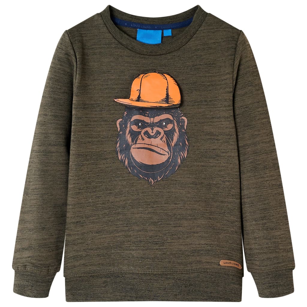 Kinder-Sweatshirt Dunkelkhaki Melange 140