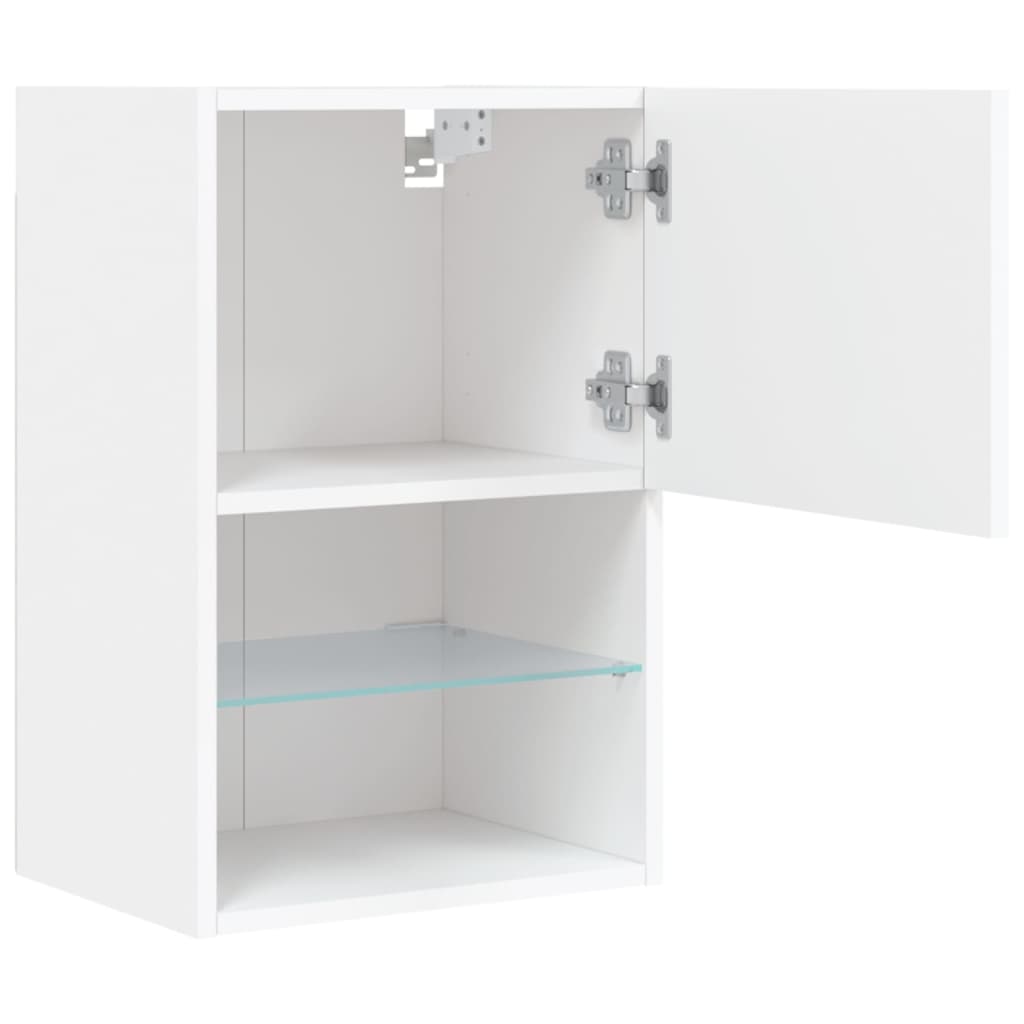 vidaXL TV-Schrank mit LED-Leuchten Weiß 40,5x30x60 cm