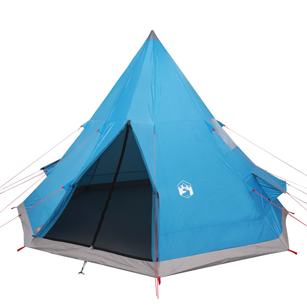 vidaXL Tipi-Campingzelt 4 Personen Blau Wasserdicht