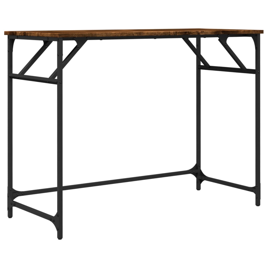 vidaXL Schreibtisch Räuchereiche 100x45x76 cm Holzwerkstoff und Stahl