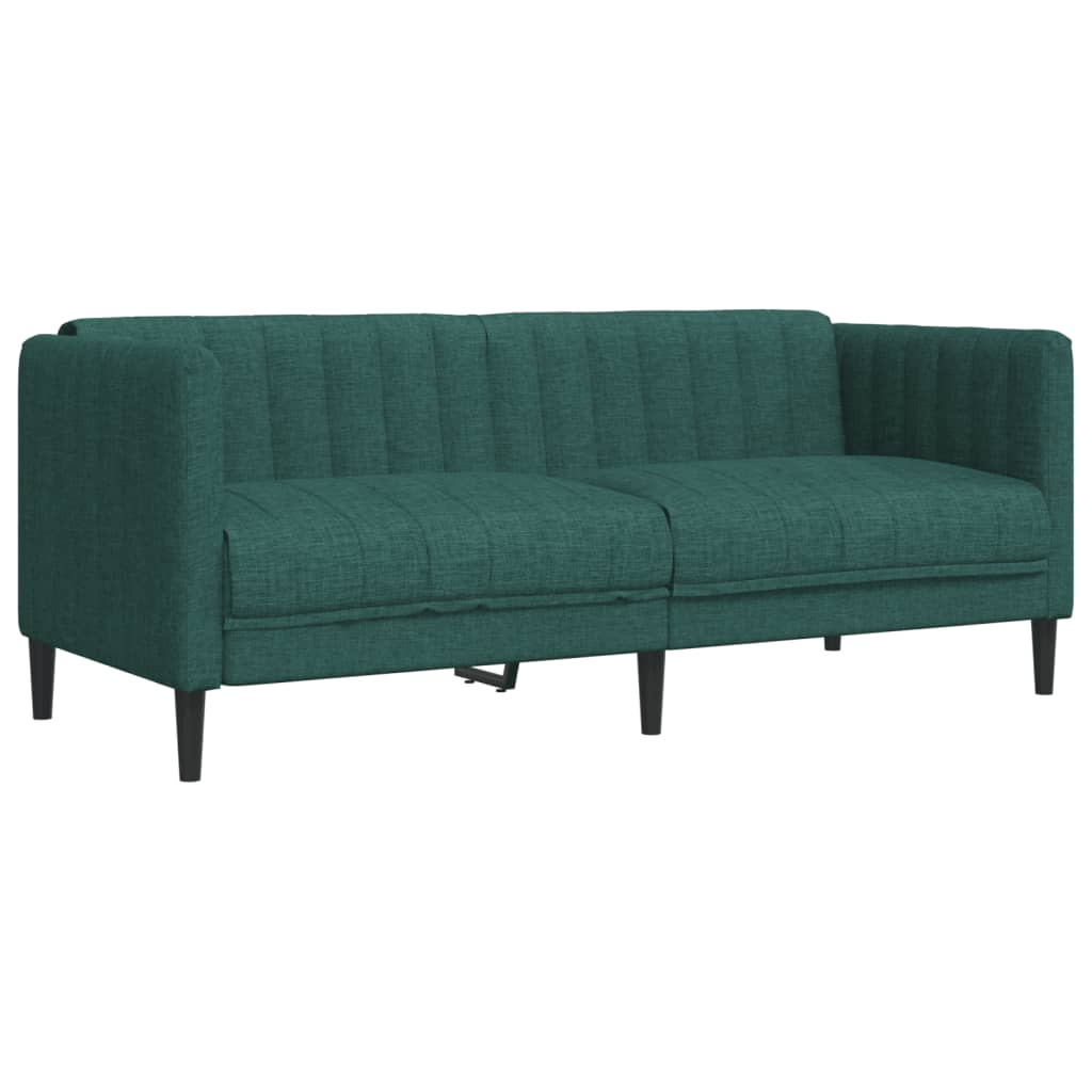 vidaXL Sofa 2-Sitzer Dunkelgrün Stoff