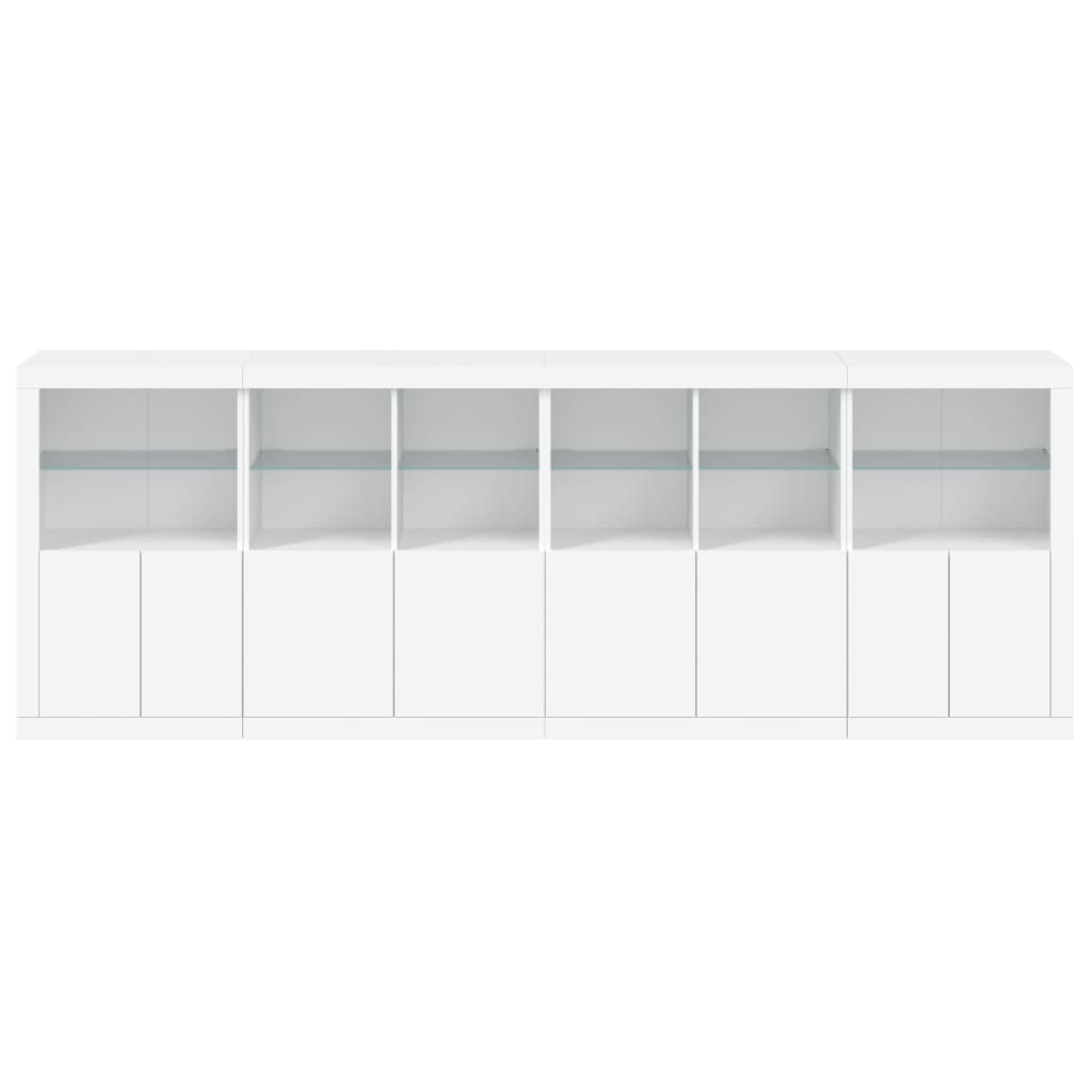 vidaXL Sideboard mit LED-Leuchten Weiß 283x37x100 cm