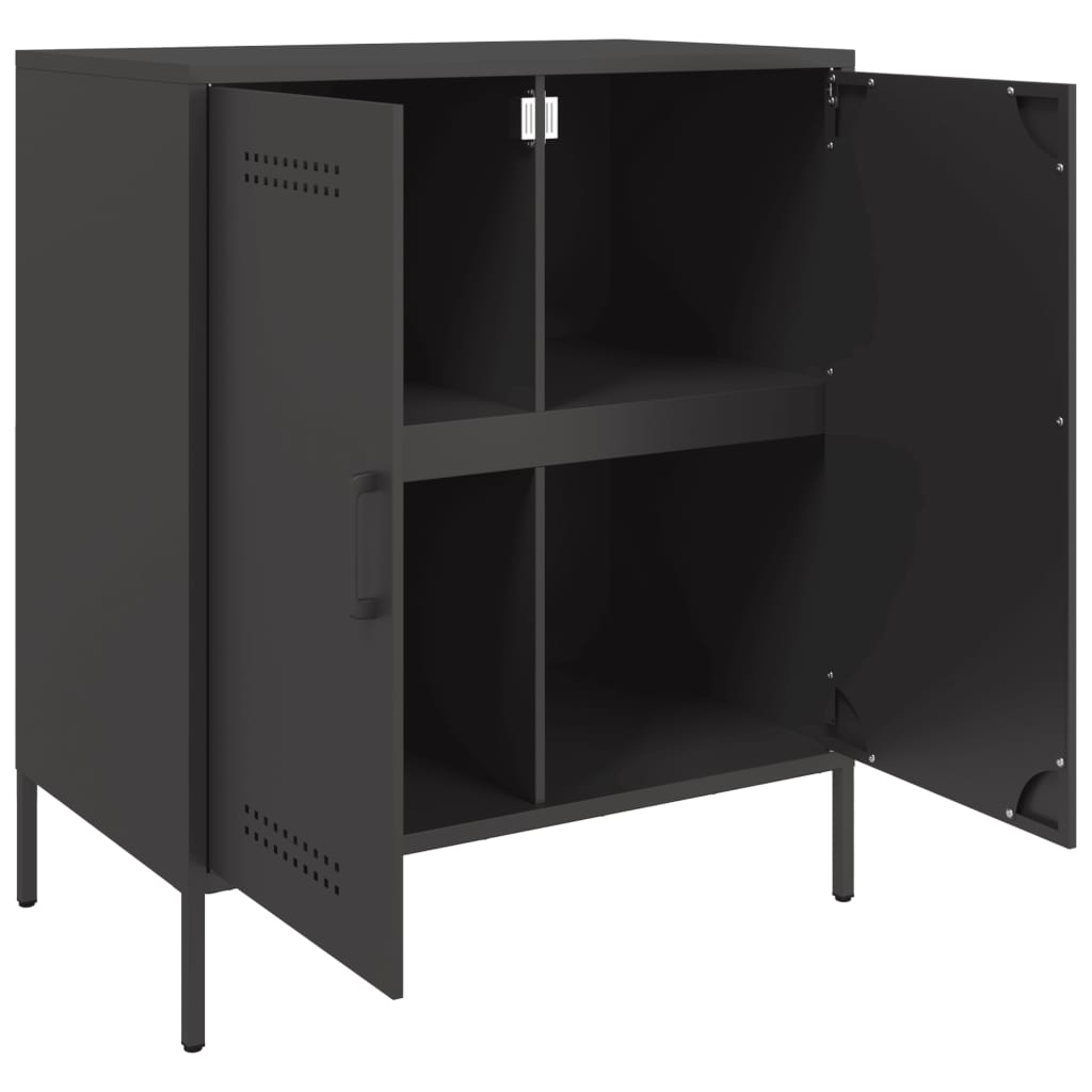 vidaXL Sideboard Schwarz 68x39x79 cm Stahl