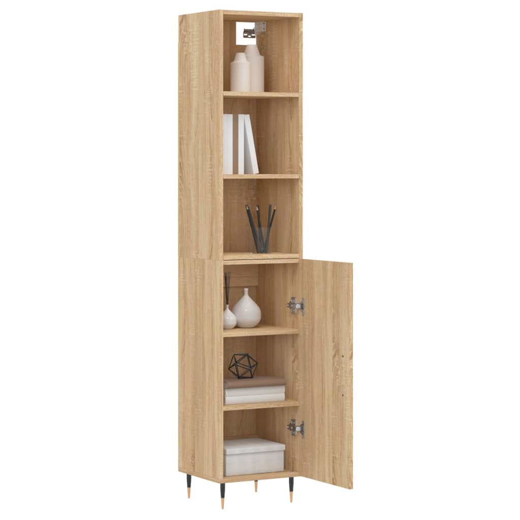 vidaXL Highboard Sonoma-Eiche 34,5x34x180 cm Holzwerkstoff