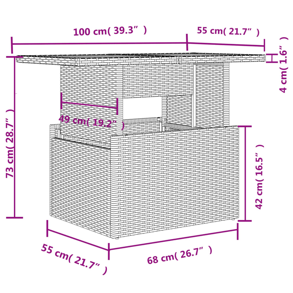 vidaXL 10-tlg. Garten-Sofagarnitur mit Kissen Braun Poly Rattan