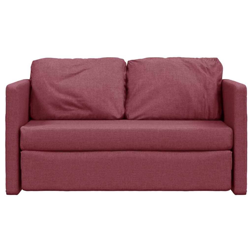 vidaXL Bodensofa mit Schlaffunktion Weinrot 112x174x55 cm Stoff