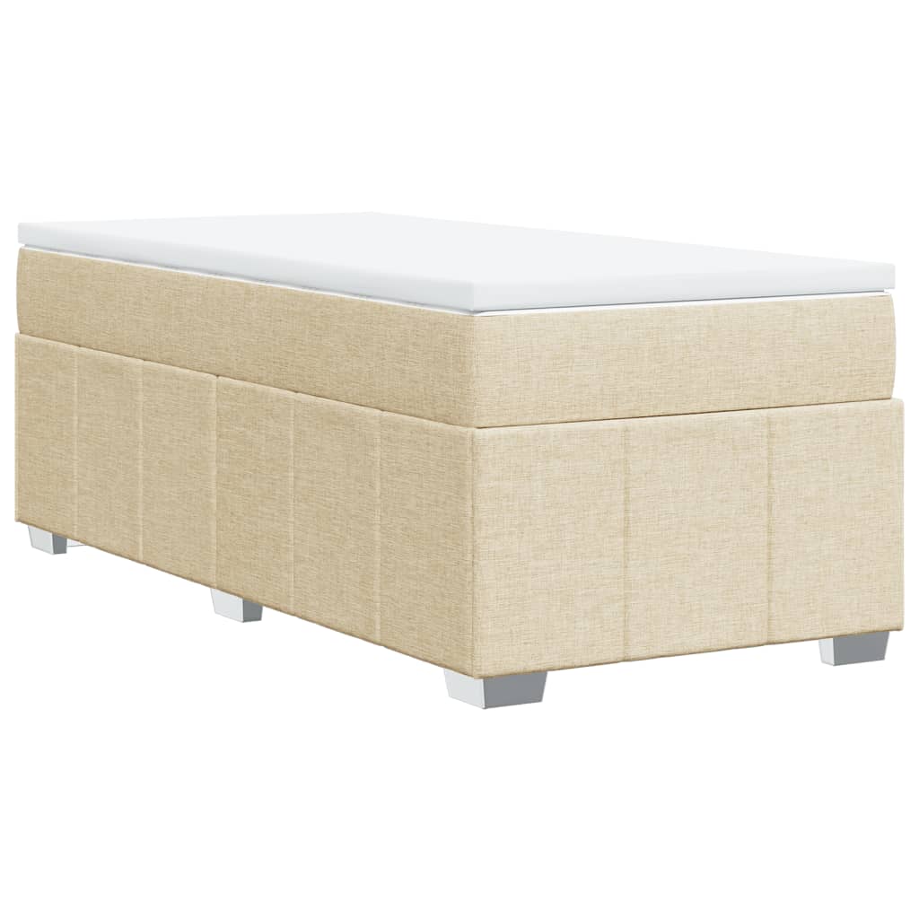 vidaXL Boxspringbett mit Matratze Creme 80x200 cm Stoff