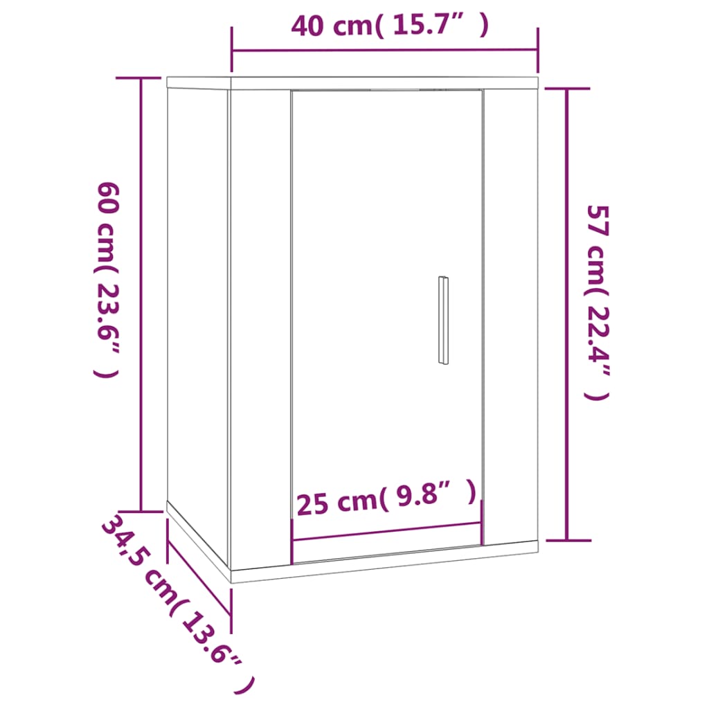 vidaXL 2-tlg. TV-Schrank-Set Betongrau Holzwerkstoff