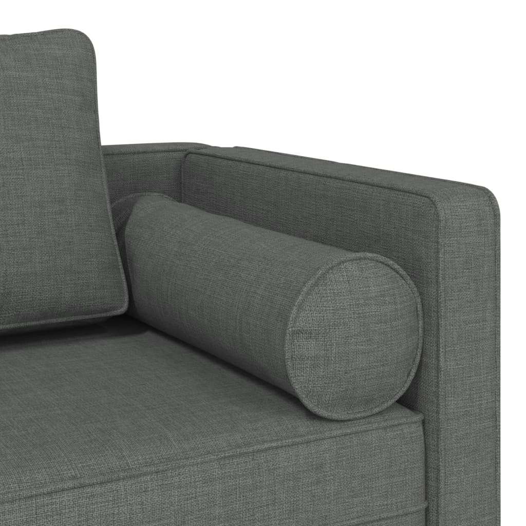 vidaXL Chaiselongue mit Kissen Dunkelgrau Stoff