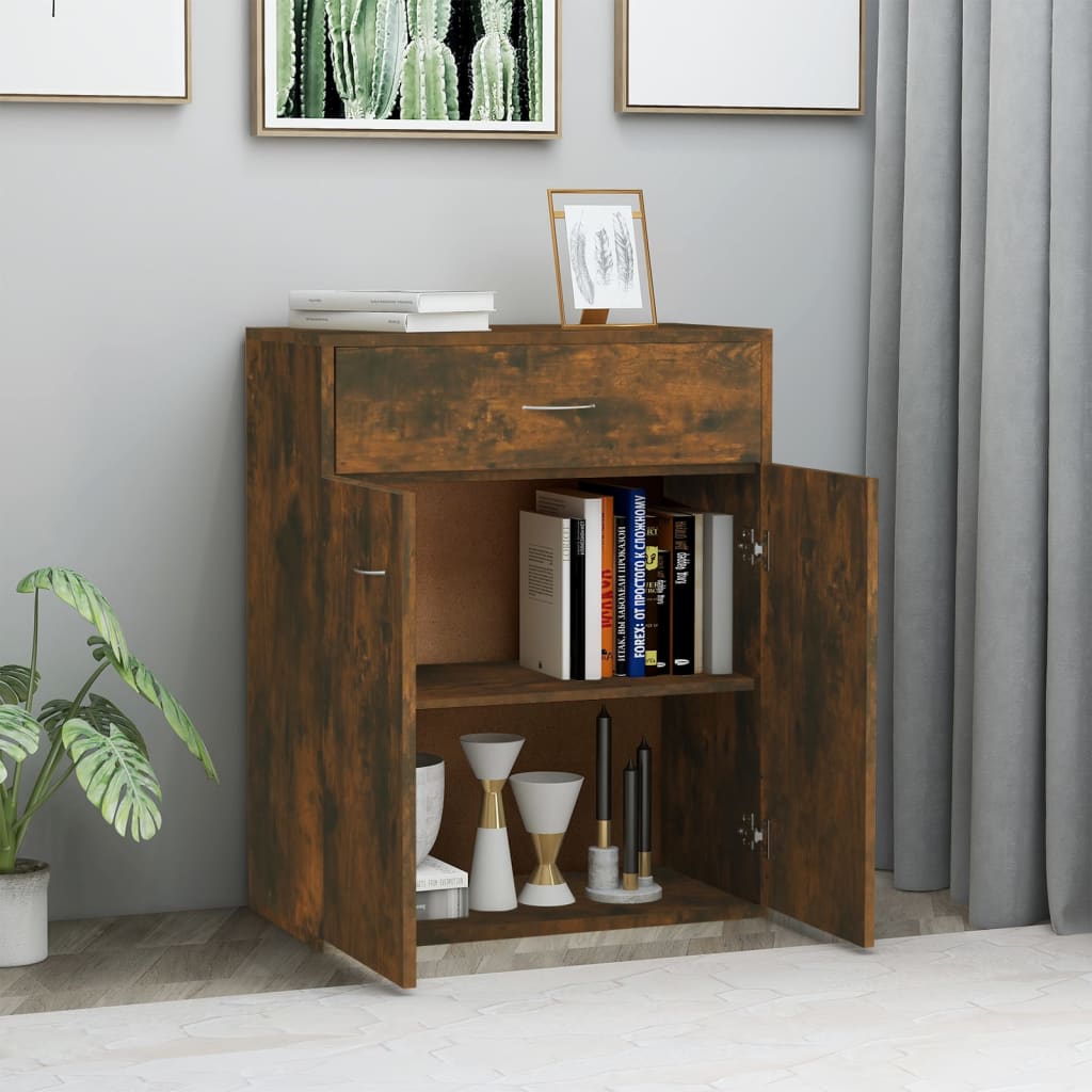 vidaXL Sideboard Räuchereiche 60x30x75 cm Holzwerkstoff