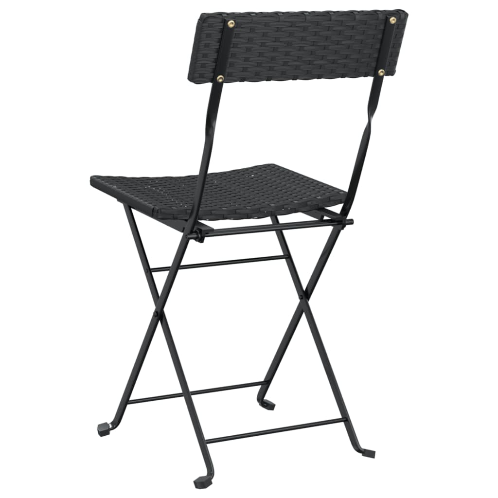 vidaXL Bistrostühle 8 Stk. Klappbar Schwarz Poly Rattan und Stahl