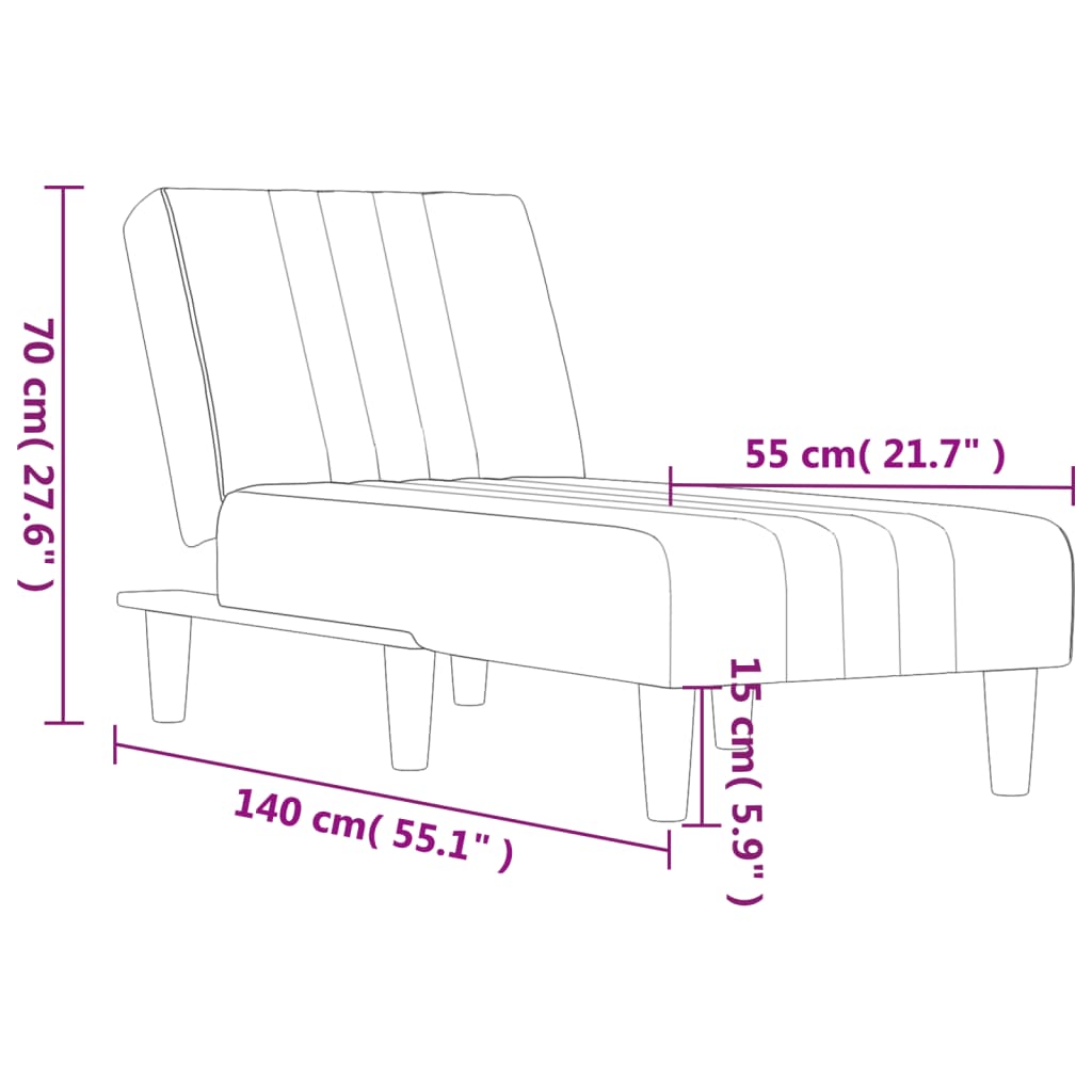 vidaXL Chaiselongue Schwarz Stoff