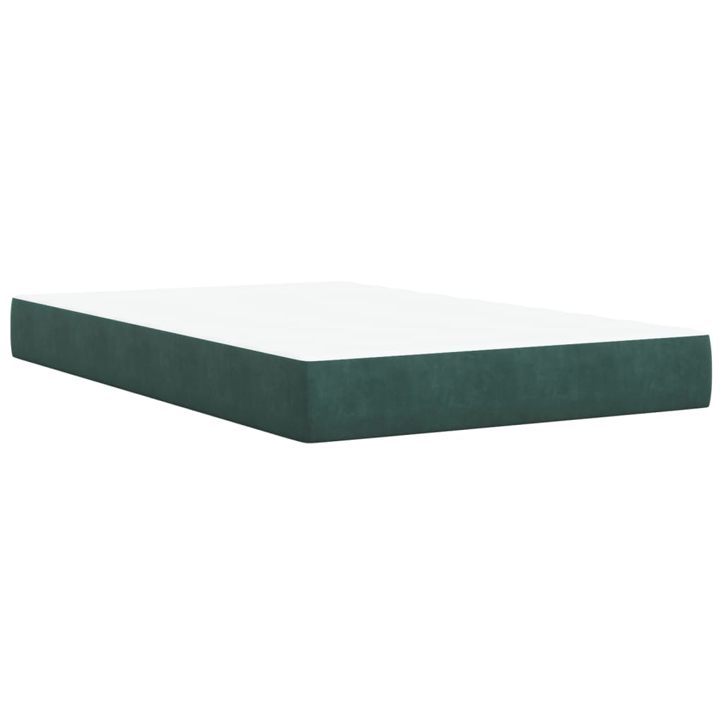 vidaXL Boxspringbett mit Matratze Dunkelgrün 120x200 cm Samt