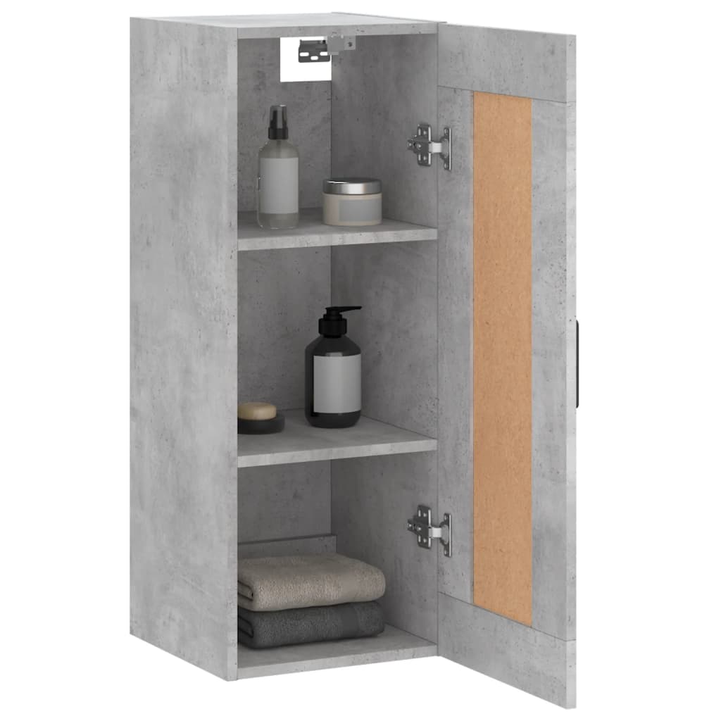 vidaXL Wandschrank Betongrau 34,5x34x90 cm Holzwerkstoff